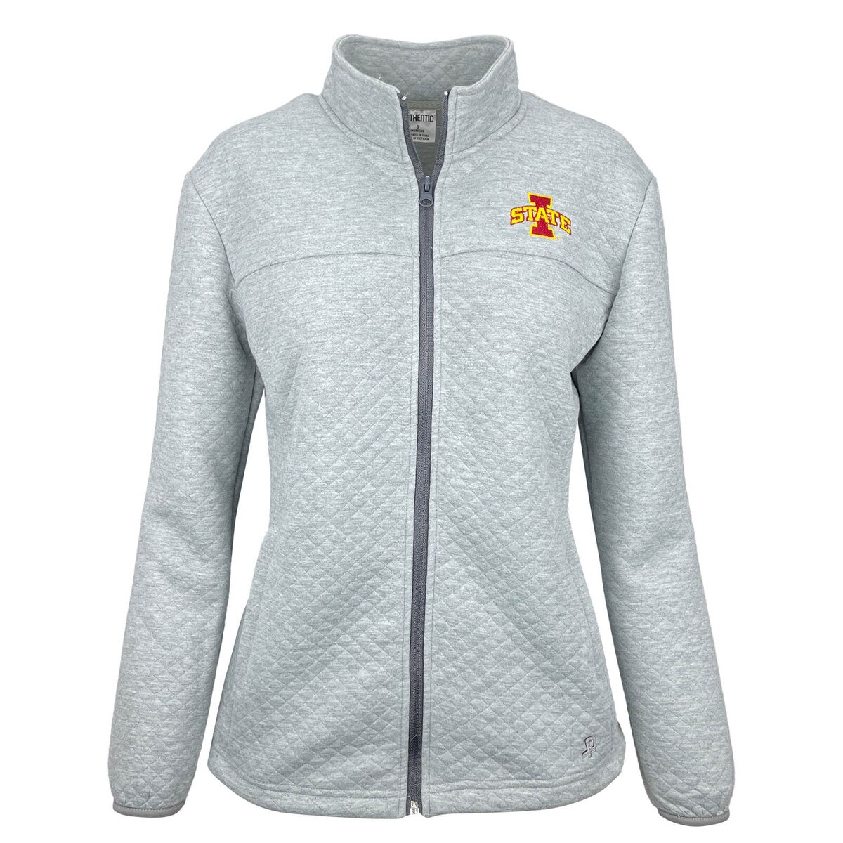 Authentic Brand Women's I-State Gray Quilted Full-Zip Jacket